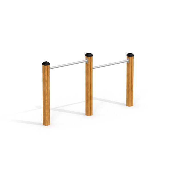 Outdoor fitness equipment Somersault Double with wooden posts