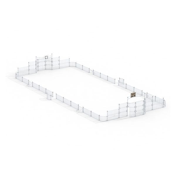 Sport Arena w/Mini Goals 14x31 m, rectangular sports field with surrounding fence and mini goals