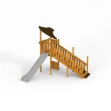 Elbrus wooden playhouse with slide