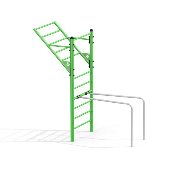 Scala Training Set green outdoor fitness equipment with ladder and bars for exercise