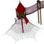 Solano climbing net playground equipment with towers and red climbing nets