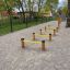 Agility Mini Jump Bars used in an outdoor training course for dogs.