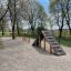 Outdoor Agility A-frame Ramp for pet training in a park setting.