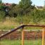 Wooden Agility Walk Ramp in a park.