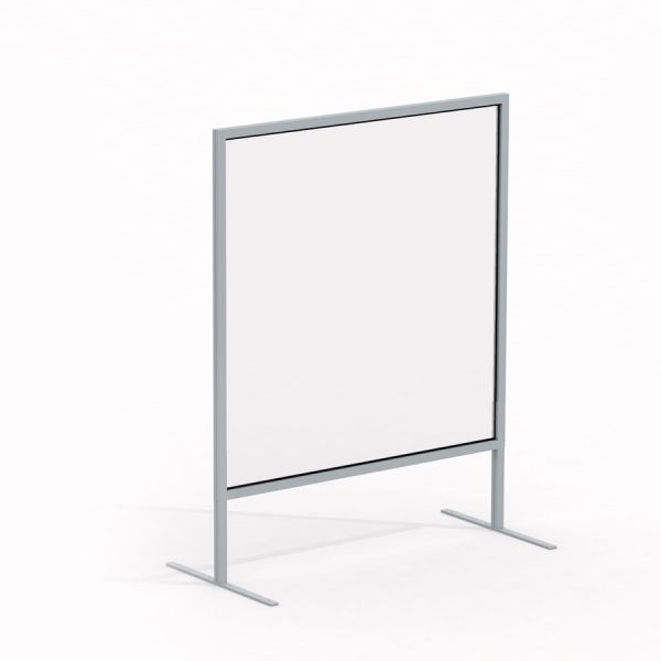 Curtain glass wall 80 x 80 cm free-standing with metal frame.