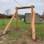 Wooden Cableway Nature with Platform in a playground setting.