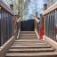 The Great Wall of China castle with slide wooden bridge and staircase.