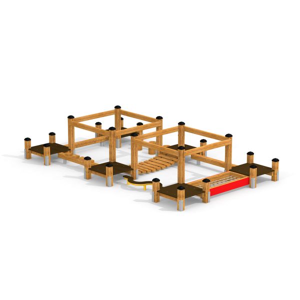 Playground equipment Balance Course for children's physical activity and balance training.