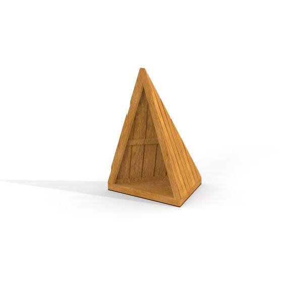 Wooden triangular playhouse Tipi Nature.