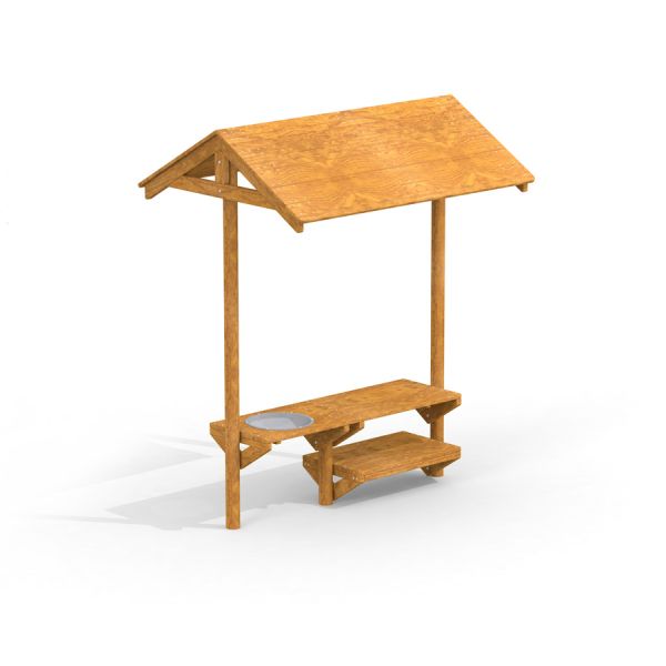 Wooden Picnic Shelter with benches and roof