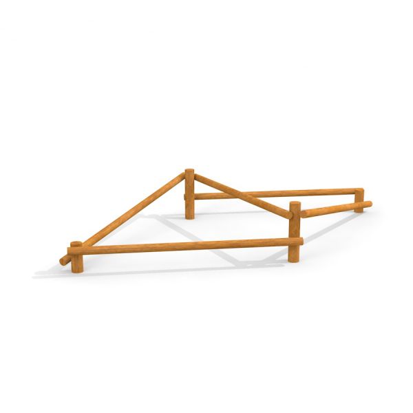 Wooden balance beam play structure - Nature Balancer.