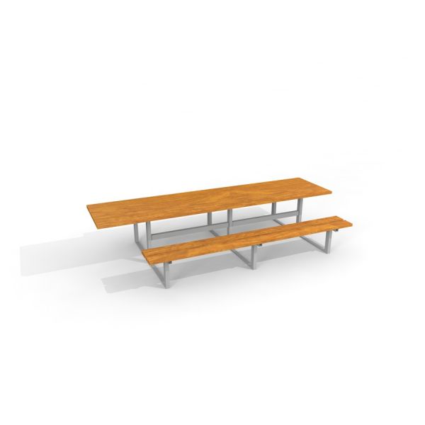 All Accessible Table & Bench 290 cm - long wooden picnic table with matching bench set