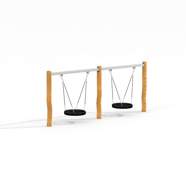 Double Swing Robinia (BNS 90) with two tire swings attached to wooden posts