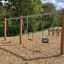 Double Robinia Swing Nature 1 + 2 (BNS 120 cm) (multiple swing) in playground with three different s