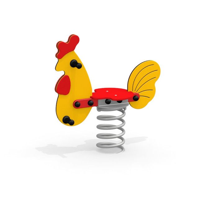 Children's playground spring rider shaped like a rooster, Rooster rocking