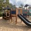 Playground Locomotive w/ Tower and Slide train playhouse for kids.