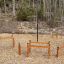 Obstacle Course Chain Bridge in a forest setting.