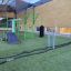 Outdoor fitness area with Battle Rope Workout Set (Metal).