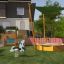 Sea Lion rocking toy in a residential backyard playground
