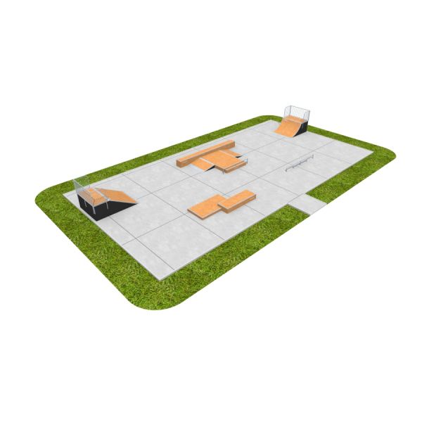 Modern skate park with various ramps and rails - Skate Park 06