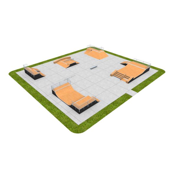 Skate Park 16 modular skateboarding playground with ramps and obstacles.