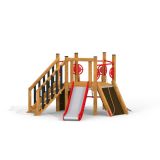 Six Angle w/ Stairs & Slide (H90) wooden playhouse