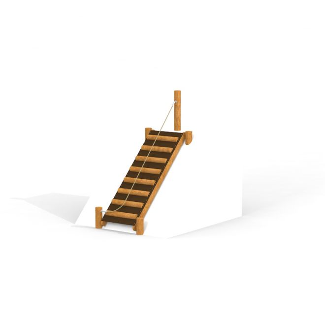 Hill Stairs Nature wooden climbing structure for playground.