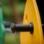 Double Pony rocking playground equipment handle close-up.