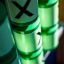 Green Tic Tac Toe playground equipment with X markers.