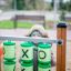 Child playing with Tic Tac Toe game on playground.
