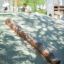 Wooden Stair on playground mound.