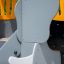 Elephant playhouse with slide, gray and yellow design