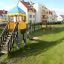 Elephant playhouse with slide in a residential playground