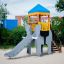 Elephant playhouse with slide in a playground.