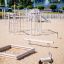 Bike rocking on sandy playground