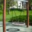Outdoor playground with Single Swing for children.