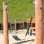 Flexi Seat Single Swing outdoor installation with wooden posts