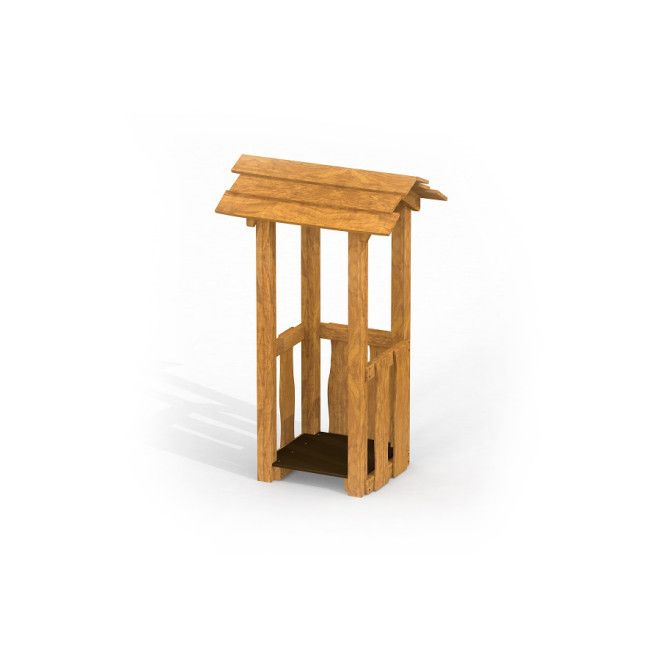 Bravo Uvala wooden house, small wooden play structure with roof.