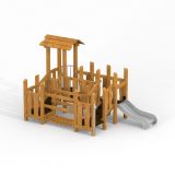 Rubik wooden playhouse with slide Uvala