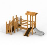 Smart wooden playhouse with slide Uvala