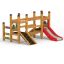 Maluch (uv) wooden playground structure with a slide and climbing wall