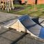 Outdoor ramp platform for Spine- Ramp placed on a playground.