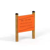 Board with braille alphabet