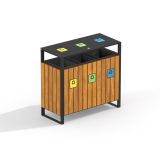 Wooden recycling bin
