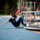 Children playing on Merry-Go-Round at the playground.