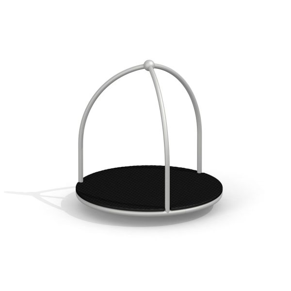 Round playground platform Bee with metal bars.