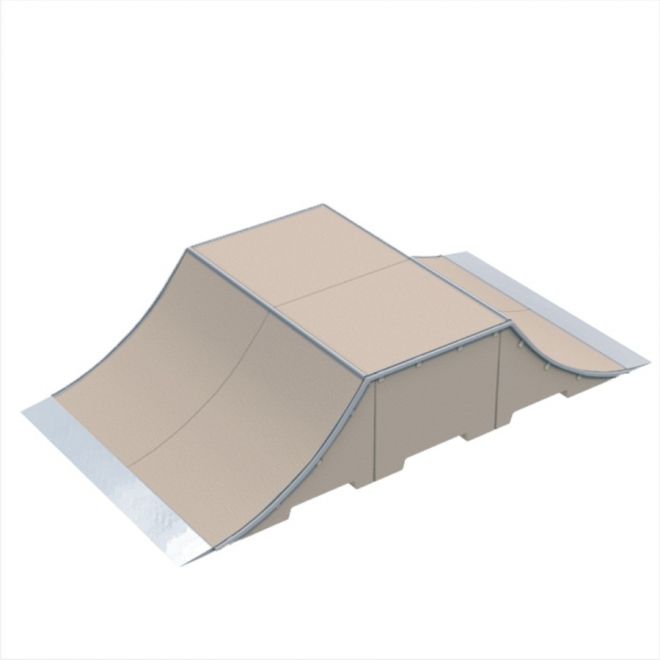 Skatepark ramp Combination 16 for skateboarding and BMX tricks.