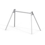 Double swing frame with steel pillars