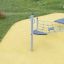 Rhombus Net playground equipment on a yellow surface in a park.
