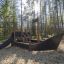 Wooden playground ship with slide in forest, product name: Small Ship Nature.